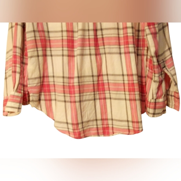 Arizona Jean CO. - Button Up Flannel Plaid Shirt, Boyfriend Fit, Long... - Picture 4 of 10